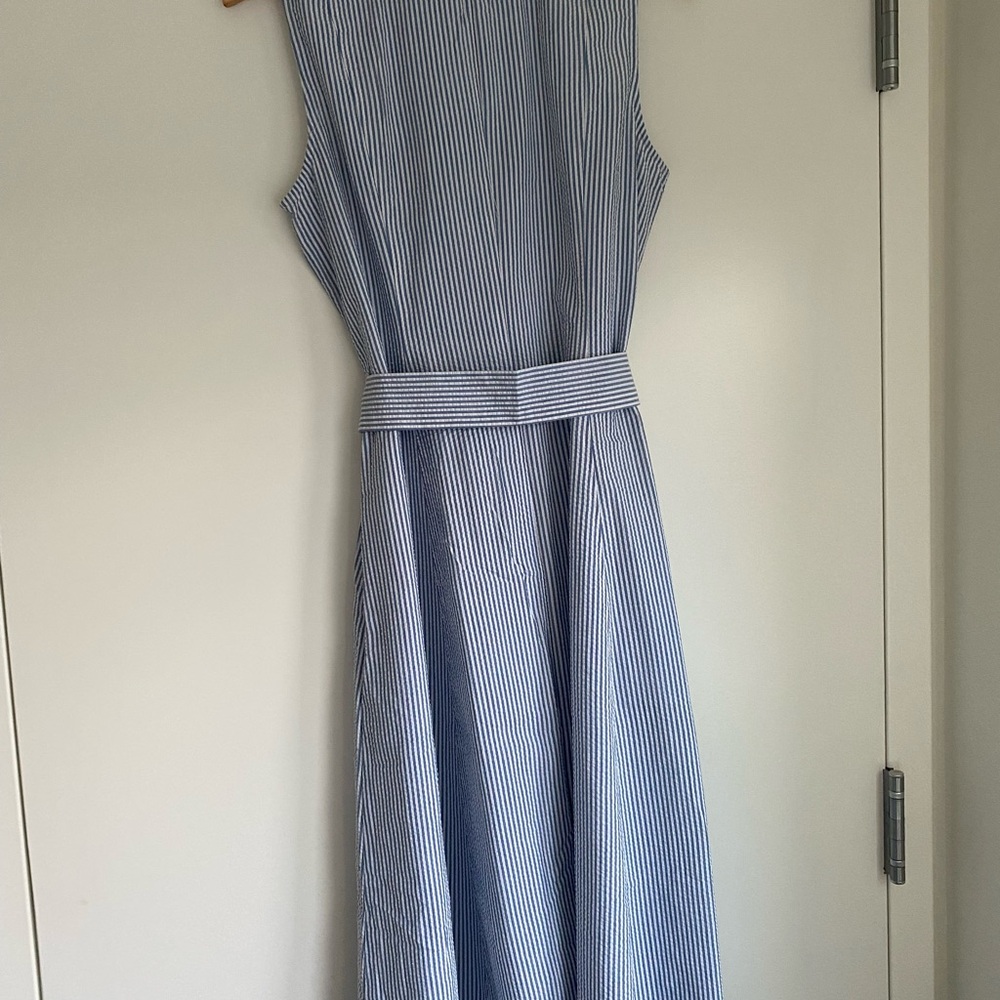 Anne Klein “Diane” Seersucker Midi Shirt Dress - Picture 2 of 7